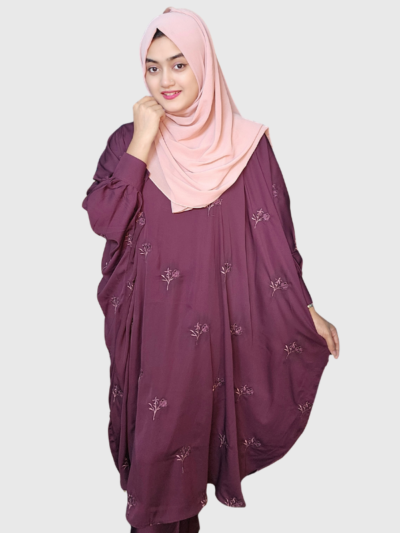 Embroidery Abaya Set - Pink