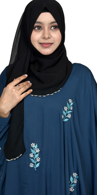 Embroidery Abaya Set Sea Green ruxea