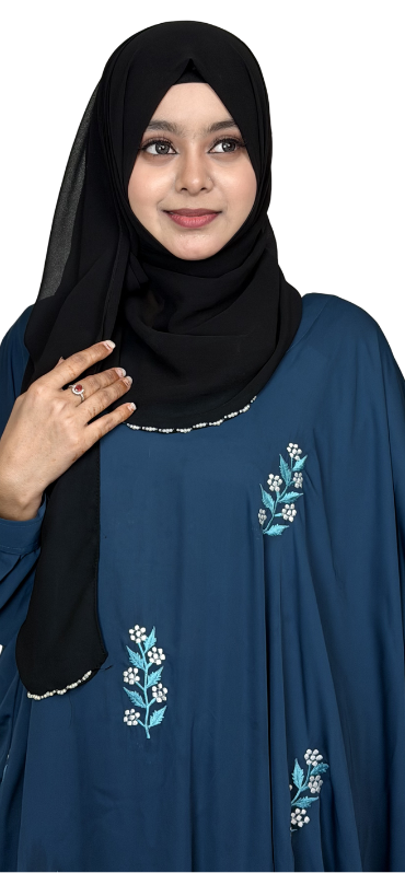 Embroidery Abaya Set Sea Green ruxea
